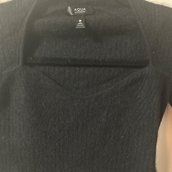 Aqua Cashmere Black Sweater - Picture 2 of 4